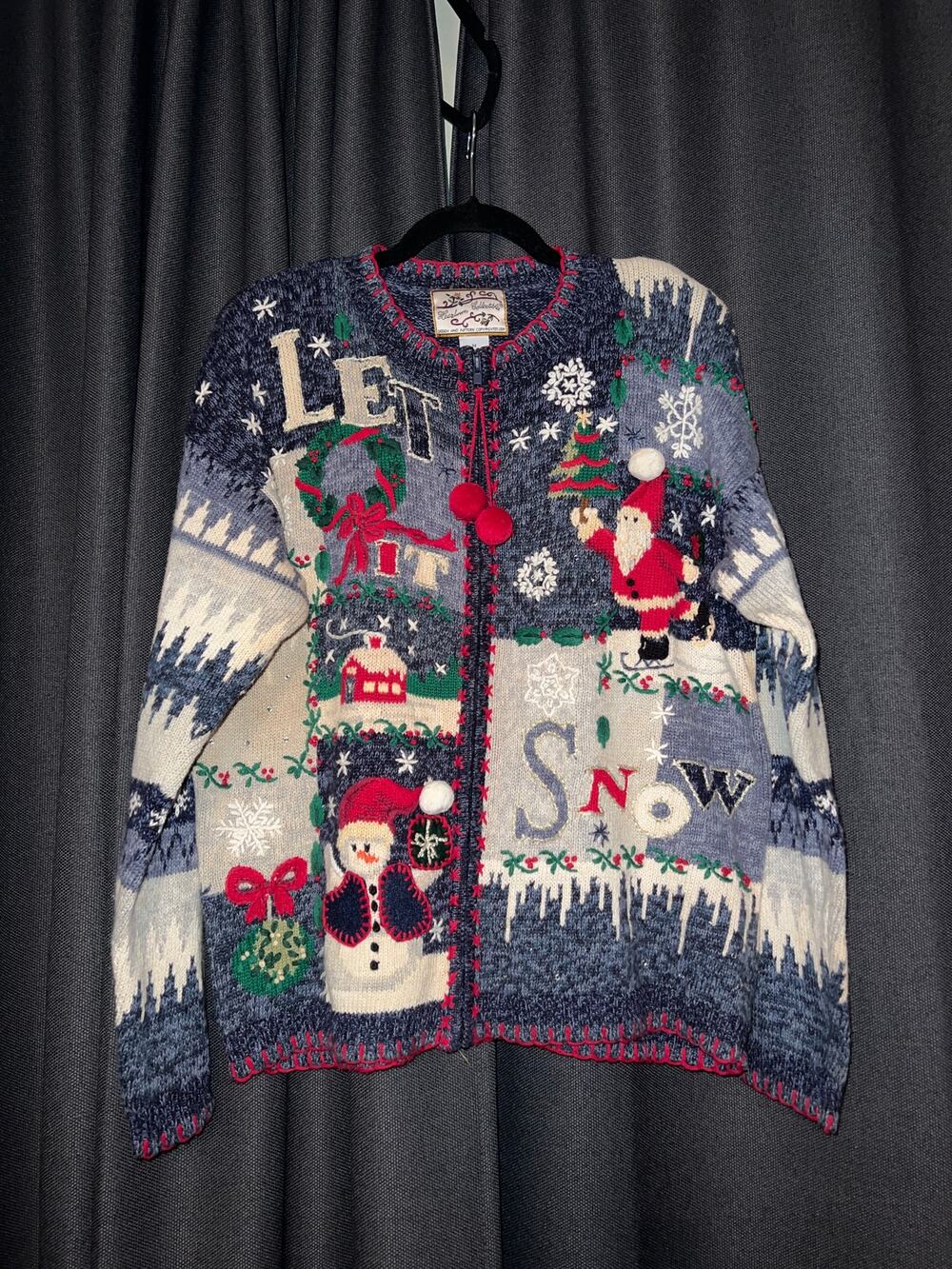 Ugly Christmas Sweater Xmas Vintage Cardigan Size Medium